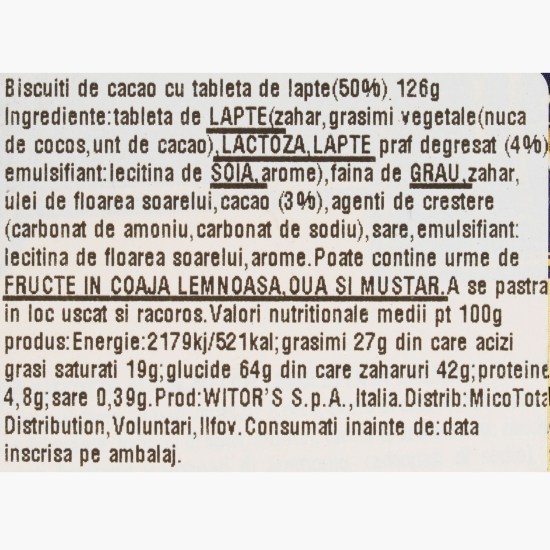 Biscuiți cu cacao și ciocolată albă Harry Potter 126g