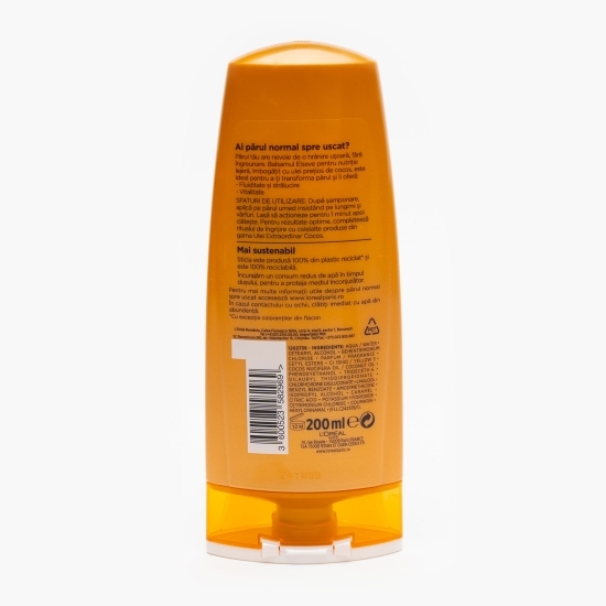 Balsam nutriție lejeră cu ulei prețios de cocos pentru păr normal spre uscat 200ml