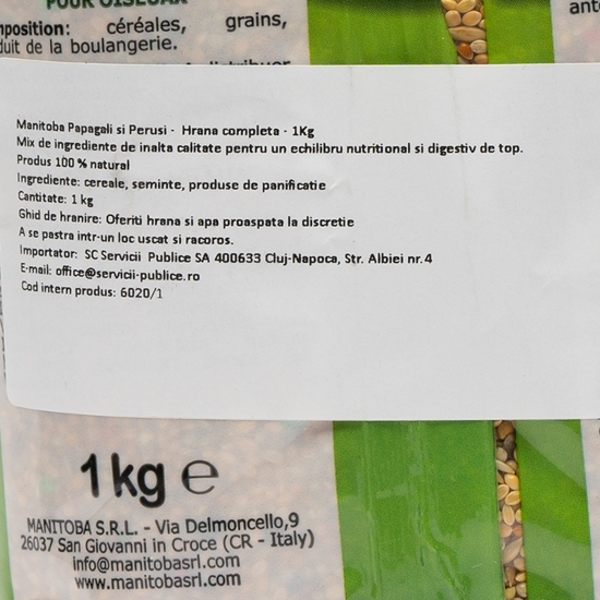 Hrană completă papagali și peruși 1kg