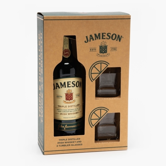 Whiskey irlandez 40% alc. 0.7l + 2 pahare