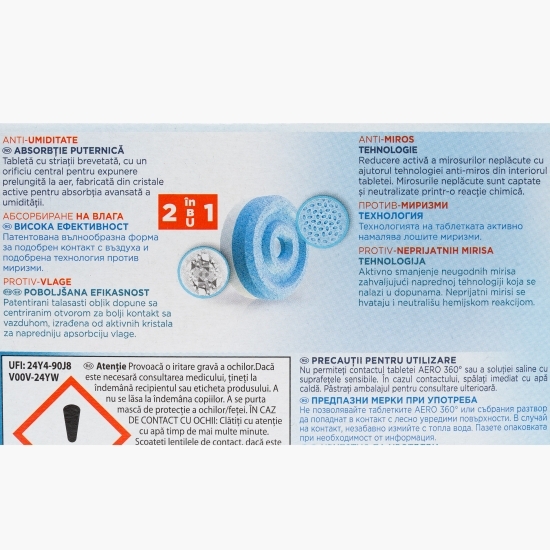 Tablete rezervă aparat absorbant de umiditate Aero 360° Neutral, 2 buc x 450g