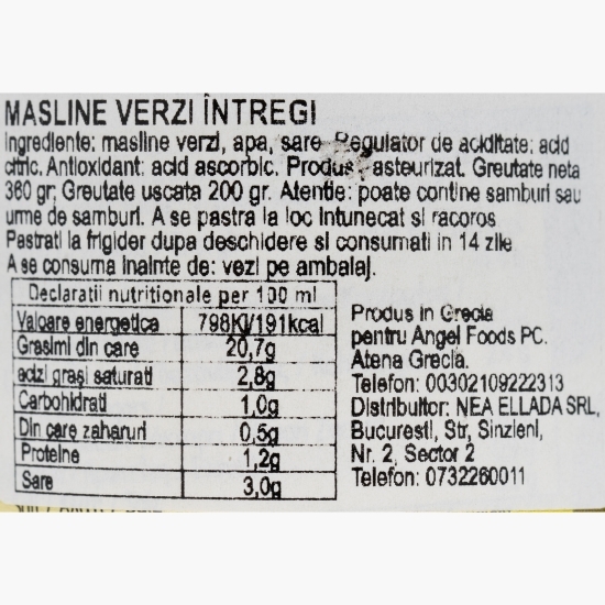 Măsline verzi întregi 320g