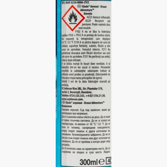 Odorizant de cameră aerosol Ocean Adventure 0.3l