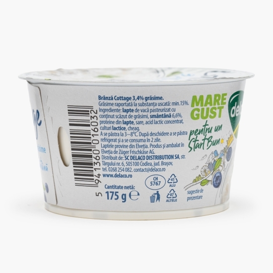 Brânză Cottage cu smântână, 3.4% grăsime, 175g