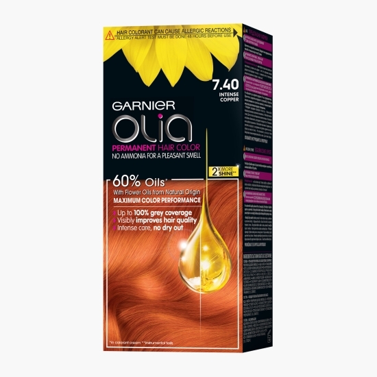 Vopsea de păr permanentă fără amoniac 7.40 Intense copper 112ml 