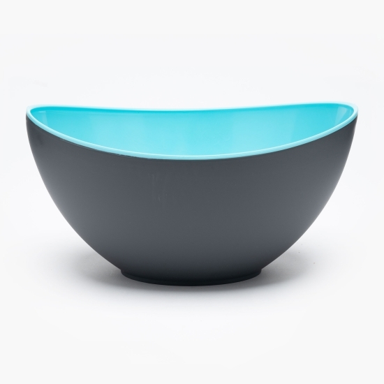 Bol oval bicolor din plastic, 25x23x13cm, albastru