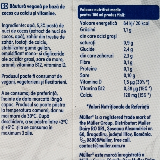 Băutură vegetală pe bază de cocos 1l