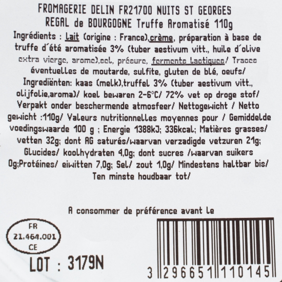 Brânză Le regal de Bourgogne cu trufe 100g