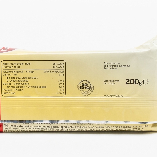 Ruladă cu umplutură de cacao Swiss Roll 200g