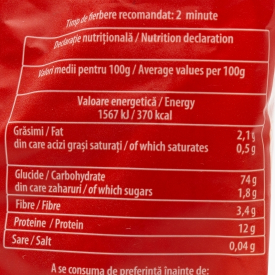 Paste făinoase cu ou, fidea scurtă 250g