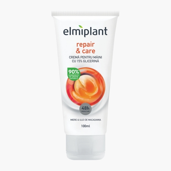 Cremă de mâini Repair&Care, miere și ulei de macadamia, 100ml
