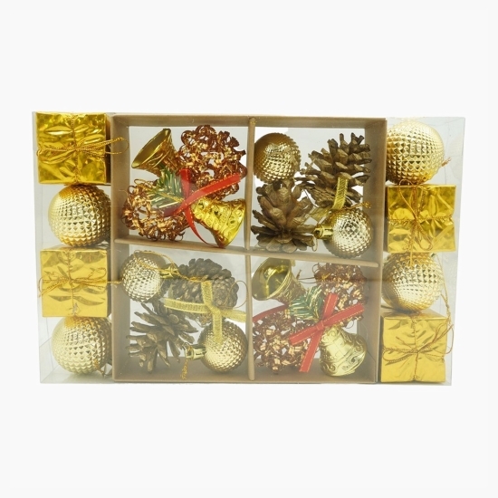 Set de 24 ornamente de brad, multicolor