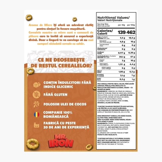 Cereale cu miere, fără zahăr și gluten, 250g