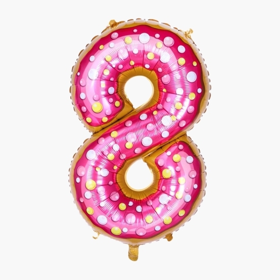 Balon cifra 8 din folie metalizată, model candy, 100cm