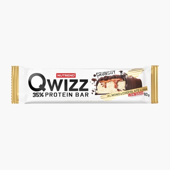 Baton proteic cu aromă de migdale și ciocolată Qwizz, 60g 