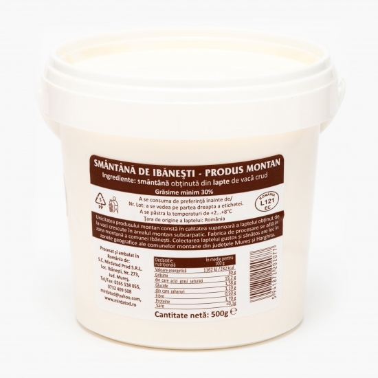 Smântână de Ibănești (produs montan), 30% grăsime, 500g