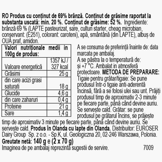 Brânză gustoasă pentru grătar - Original 2x70g