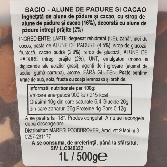 Înghețată alune și ciocolată 500g