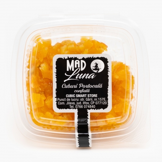 Cuburi portocală confiată 120g
