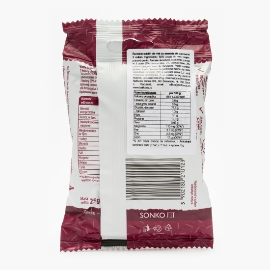 Rondele subțiri de mei cu semințe de quinoa în 3 culori 25g