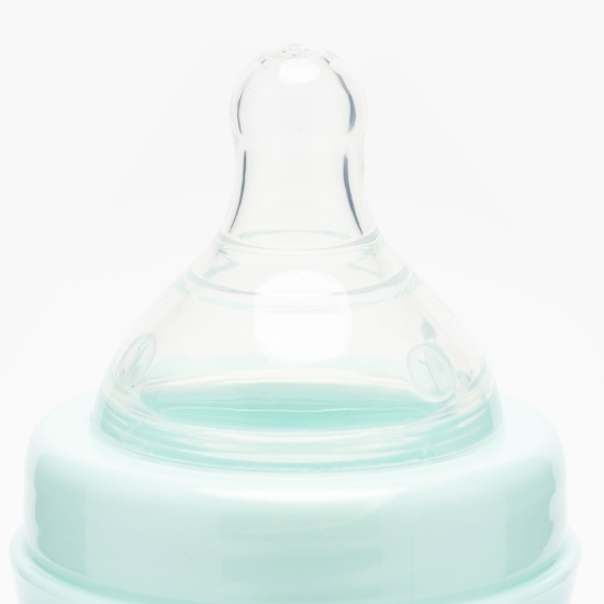 Biberon polipropilenă gât larg bleu, +0 luni, 250ml