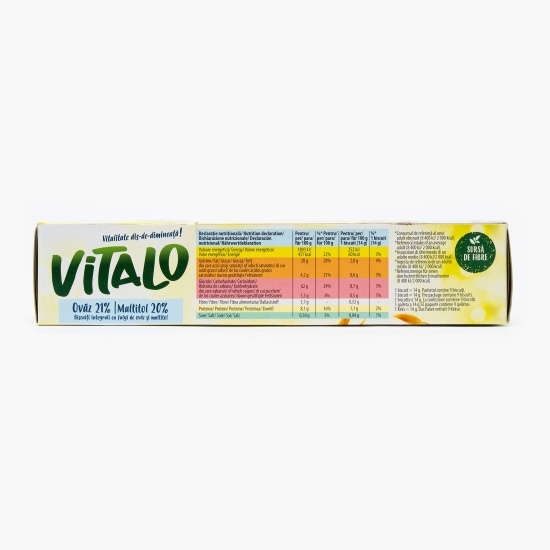Biscuiți integrali cu fulgi de ovăz și îndulcitori 126g