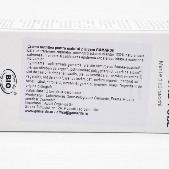 Cremă nutritivă pentru mâini și picioare, bio 100ml