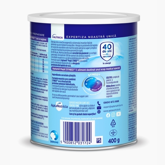 Lapte praf Pepti SYNEO 1, 0-6 luni, Nutricia, 400g