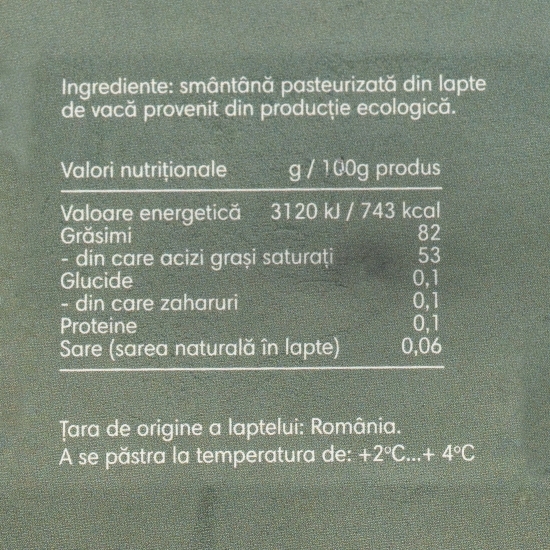 Unt eco 82% grăsime, 250g