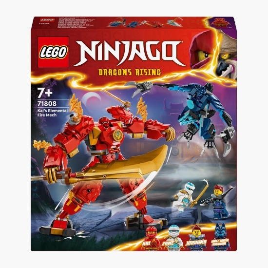 Robotul stihie de foc al lui Kai, 71808 Ninjago Dragons Rising, 322 piese, +7 ani