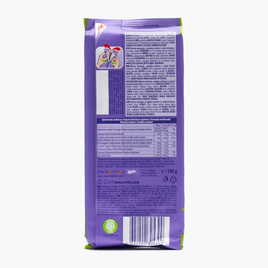 Ciocolată cu lapte alpin și alune întregi, 190g