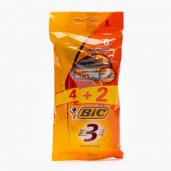 Aparat de ras Sensitive 3 lame, 6 buc