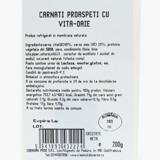 Cârnați grill cu vită-oaie 200g