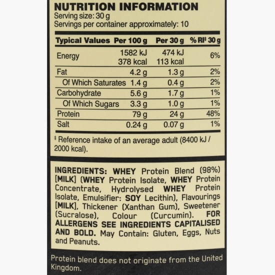 Proteine din zer 100% Whey Gold Standard, aromă vanilie, 300g