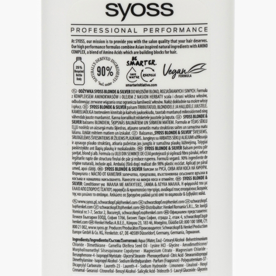 Balsam Blonde&Silver pentru păr șuvițat, blond și alb 440ml