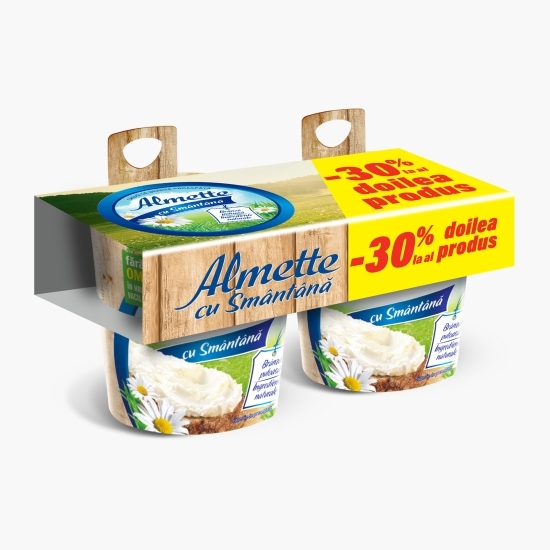 Pachet cremă de brânză cu smântână 2x150g, 1+1-30%