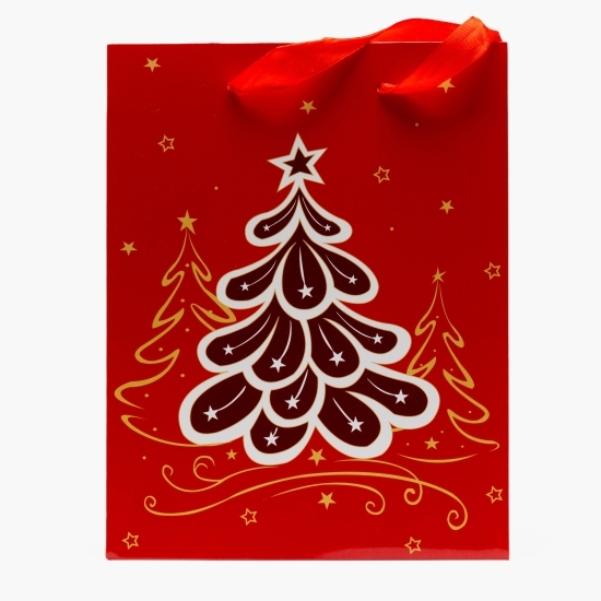 Pungă cadou Crăciun, M, 17.8x22.9x9.8cm