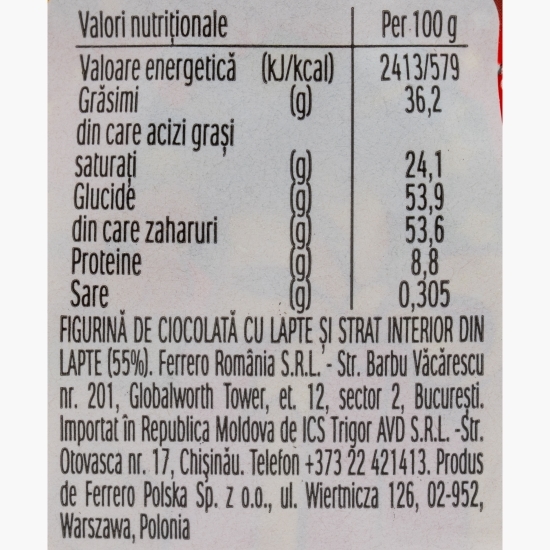 Figurină de ciocolată în formă de Moș Craciun 55g