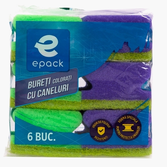 Bureți pentru vase canelură 6buc