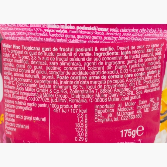 Orez cu lapte cu fructul pasiunii și vanilie 175g