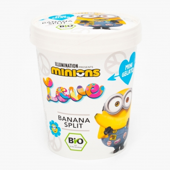 Înghețată Minions eco cu aromă de banane și bucăți de ciocolată 250g