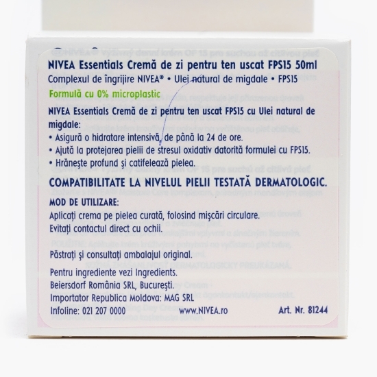 Cremă de zi pentru ten uscat SPF15 50ml