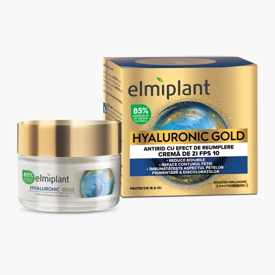Cremă de zi antirid cu efect de umplure, Hyaluronic Gold, SPF 10, 50ml
