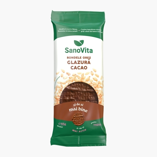 Rondele din orez cu glazură de cacao 66g