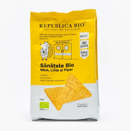 Snacks Sănățele eco din năut, linte și piper, fără gluten 40g