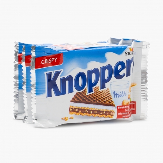 Napolitane crocante cu cremă de lapte și nuga 3x25g