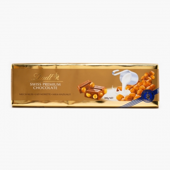 Ciocolată elvețiană cu lapte cu alune întregi 300g