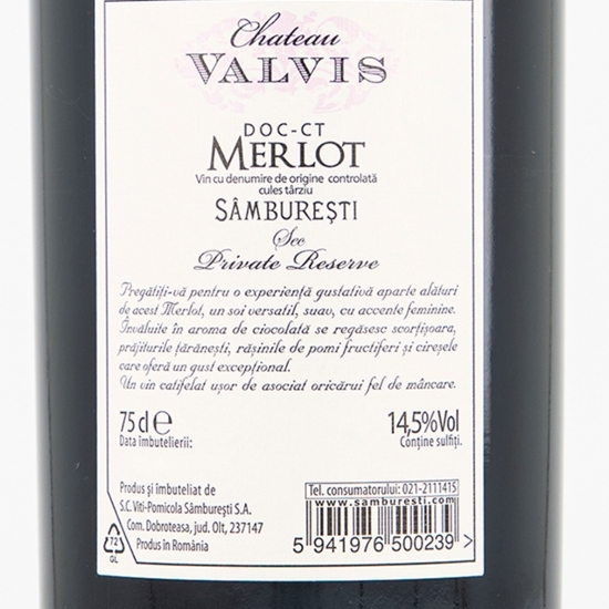 Vin roșu sec Merlot, 14.5%, 0.75l