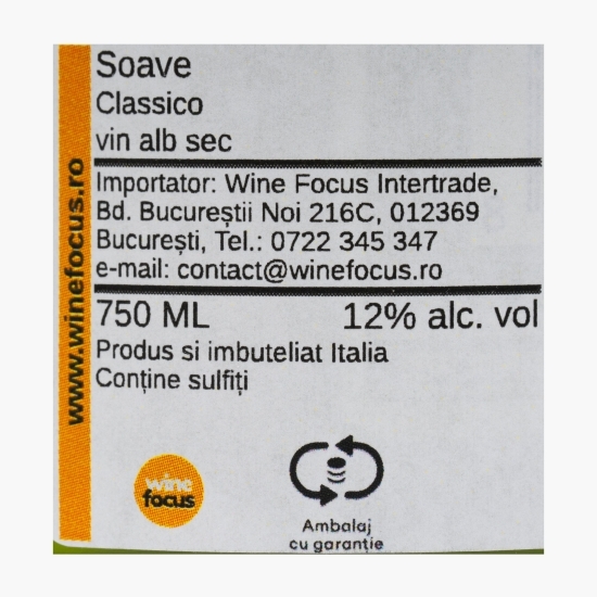 Vin alb sec Garganega, Terbbiano, Soave Classico, 12%, 0.75l