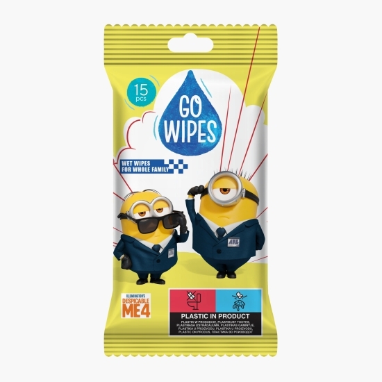 Șervețele umede pentru copii Minions, diverse modele, 15 buc